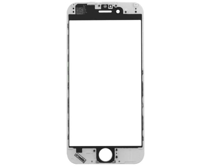 Скло фронтальне c OCA-пленкой iPhone 6G, біле з рамкою, оригінал, G+OCA-PRo