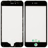 Стекло фронтальное c OCA-пленкой iPhone 6S Plus, белое с рамкой, с олеофобным покрытием, с сеткой динамика, с держателем датчика приближения