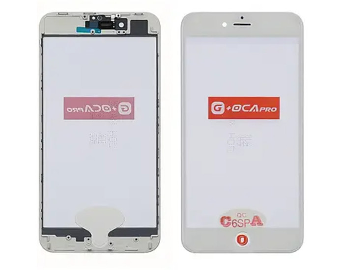 Скло фронтальне c OCA-пленкой iPhone 6S, біле з рамкою, оригінал G+OCA-PRo