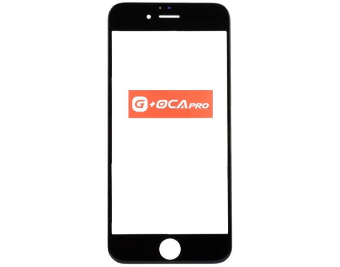 Стекло фронтальное c OCA-пленкой iPhone 6G, черное с рамкой, оригинал G+OCA-PRo