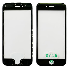 Скло фронтальне c OCA-пленкой iPhone 6S, чорне з рамкою, оригінал G+OCA-PRo