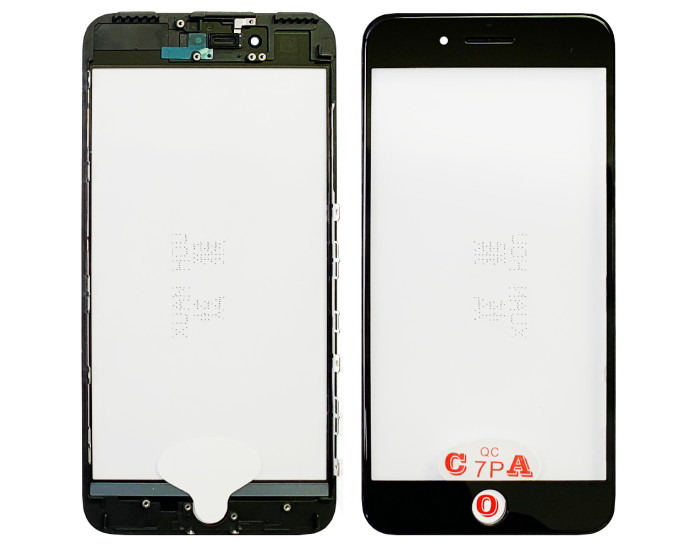 Скло фронтальне c OCA-пленкой iPhone 7 Plus, чорне з рамкою, оригінал G+OCA-PRo