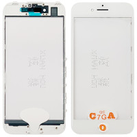 Скло фронтальне c OCA-пленкой iPhone 7, біле з рамкою, оригінал G+OCA-PRo