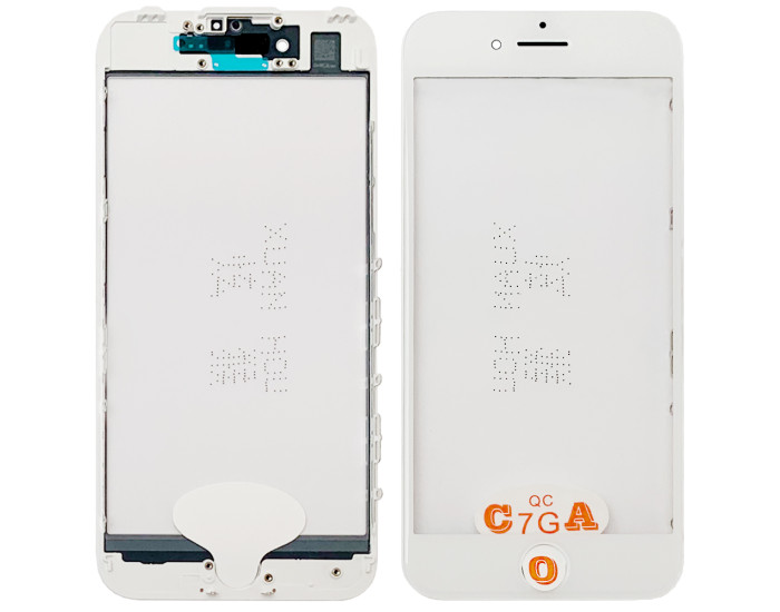 Скло фронтальне c OCA-пленкой iPhone 7, біле з рамкою, оригінал G+OCA-PRo