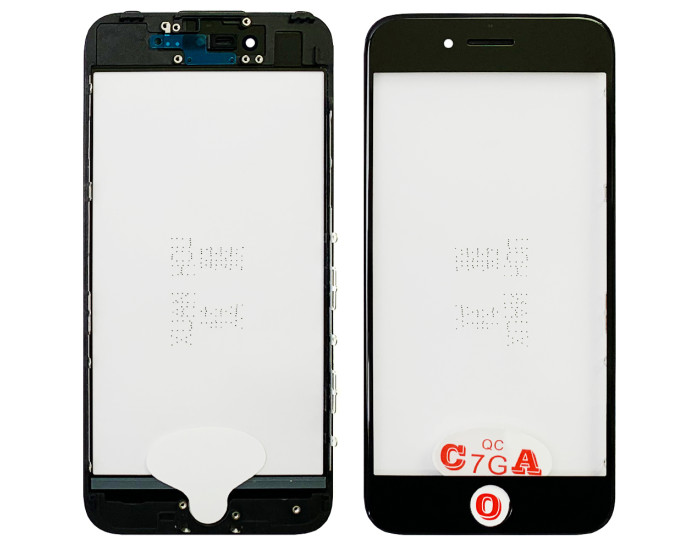 Скло фронтальне c OCA-пленкой iPhone 7, чорне з рамкою, оригінал G+OCA-PRo