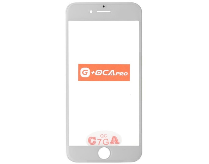 Скло фронтальне c OCA-пленкой iPhone 8 /SE 2020/SE 2022, біле з рамкою, оригінал G+OCA PRo