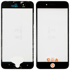 Скло фронтальне c OCA-пленкой iPhone 8 Plus, чорне з рамкою, оригінал G+OCA PRo