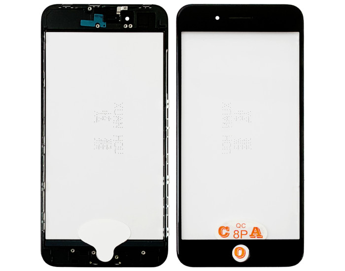 Скло фронтальне c OCA-пленкой iPhone 8 Plus, чорне з рамкою, оригінал G+OCA PRo