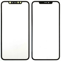 Стекло фронтальное с OCA-пленкой iPhone XS Max, черное с олеофобным покрытием, с сеткой динамика, оригинал