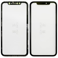 Скло фронтальне з OCA-пленкой для iPhone XR, чорне з рамкою, з сіткою динаміка, оригінал