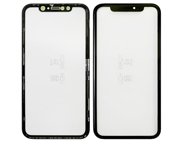 Скло фронтальне з OCA-пленкой для iPhone XR, чорне з рамкою, з сіткою динаміка, оригінал