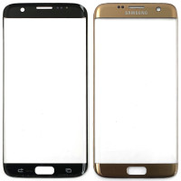 Стекло фронтальное Samsung G935 S7 Edge, золотое