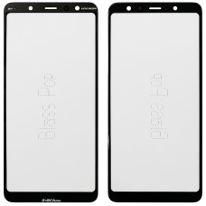 Стекло фронтальное с OCA пленкой Samsung A750 A7 2018, черное G+OCA PRo
