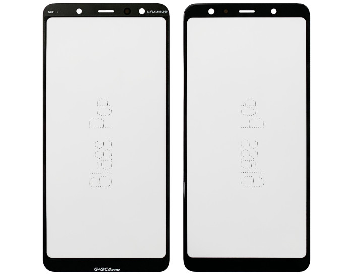 Стекло фронтальное с OCA пленкой Samsung A750 A7 2018, черное G+OCA PRo