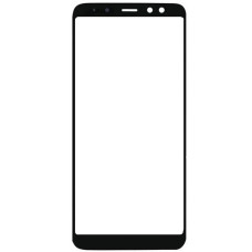 Стекло фронтальное с OCA-пленкой Samsung A530F A8 2018, черное с олеофобным покрытием