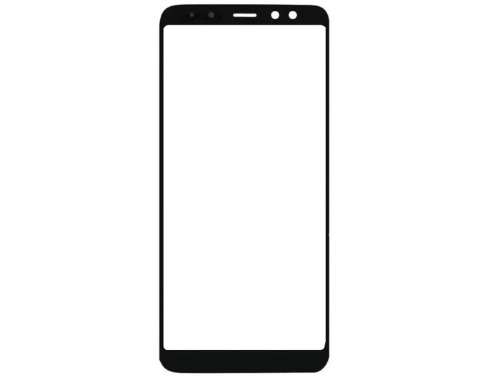Стекло фронтальное с OCA-пленкой Samsung A530F A8 2018, черное с олеофобным покрытием