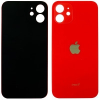 Задня панель корпуси для iPhone 12, червона з склом камери (Small Hole)