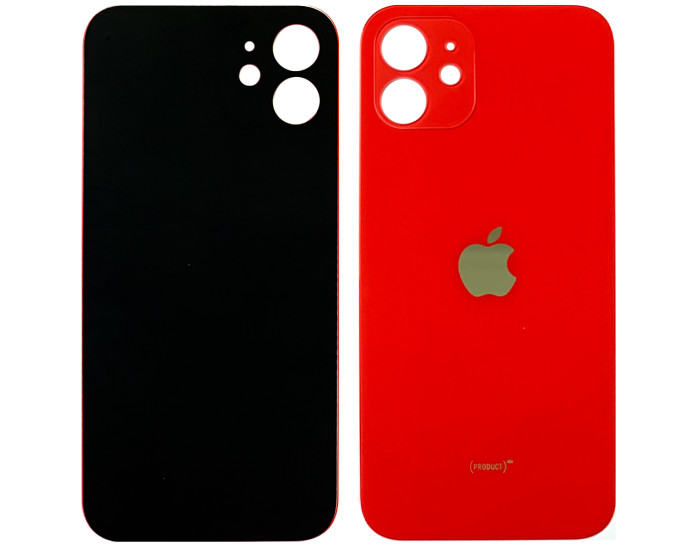 Задня панель корпуси для iPhone 12, червона з склом камери (Small Hole)