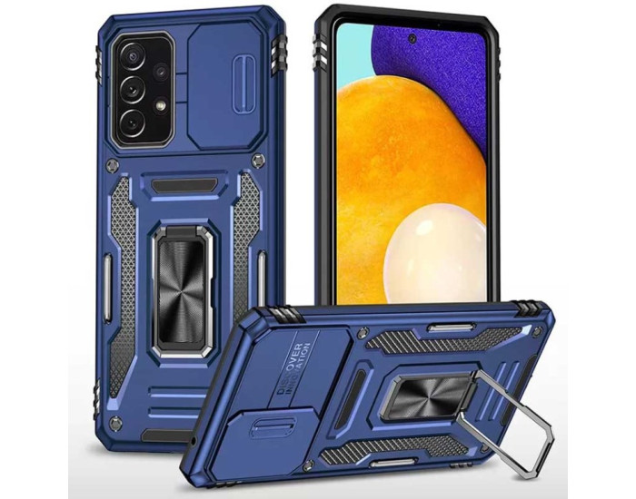 Чохол-Ударостійкий Camshield Army Ring Samsung Galaxy A23 4G (Темно-синій / Dark Blue)