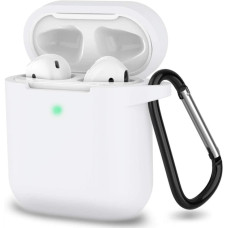 Чехол для AirPods 1/2 (+ карабин) белый