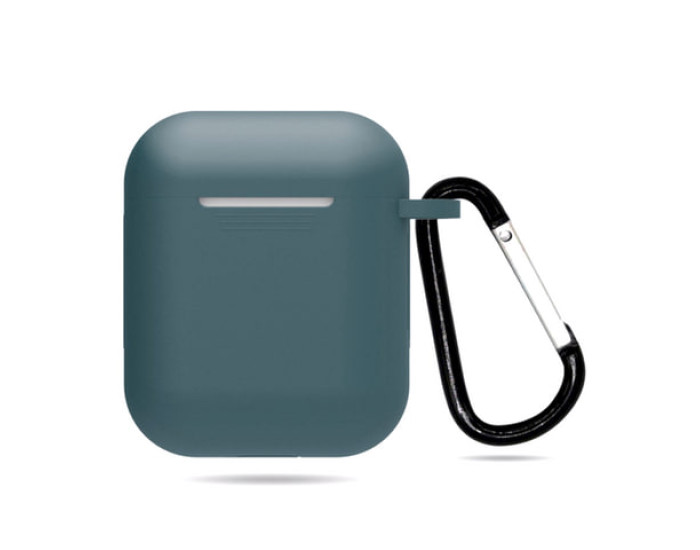 Чехол для AirPods 1/2 (+ карабин) зелёная трава
