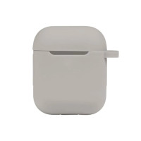 Чехол для AirPods 1/2 (+ карабин) пастельно-розовый