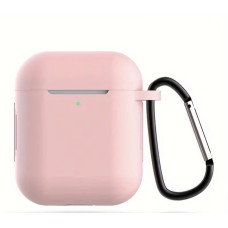 Чехол для AirPods 1/2 (+ карабин) розовый песок