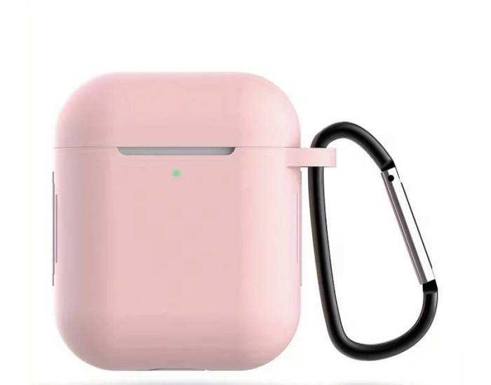 Чехол для AirPods 1/2 (+ карабин) розовый песок