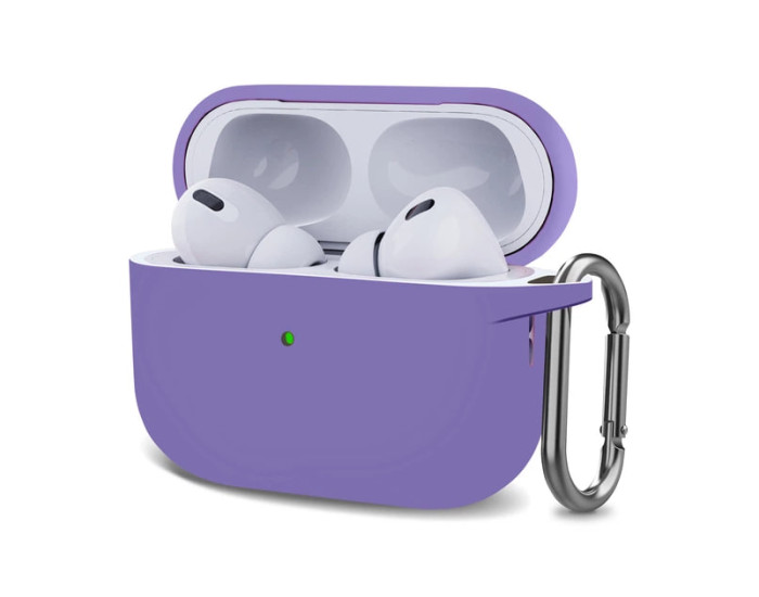 Чохол для AirPods Pro 3 (+ карабін) бузковий