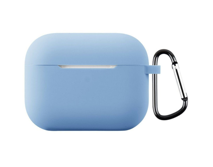 Чохол для AirPods Pro 3 (+ карабін) бузково-блакитний