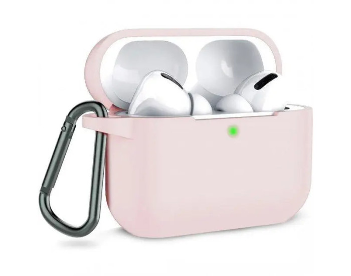 Чохол для AirPods Pro 3 (+ карабін) Пастельно-рожевий