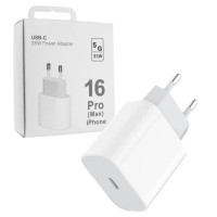 Мережеве зарядний пристрій (1:1 original) Type-C 35W iPhone 16/16 Pro/16 Pro Max (коробка) (Білий  White)