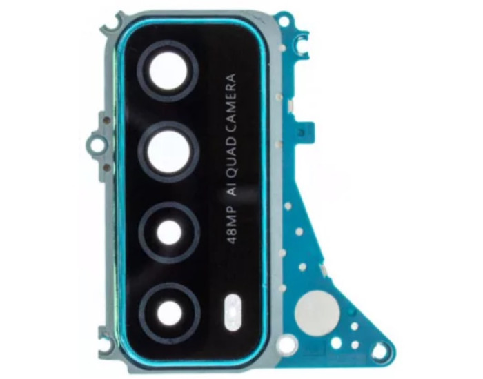 Стекло камеры для Huawei P Smart 2021, с рамкой, Crush Green