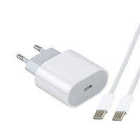 Мережеве зарядний пристрій (1:1 original) Type-C 35W iPhone 16/16 Pro/16 Pro Max +Type-C to Type-C cable (typ-2) (коробка) (Білий  White)
