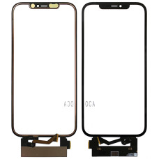 Сенсор Apple iPhone 12 Pro Max, з ОСА, без мікросхеми, з сіткою динаміка, з олеофобним покриттям + шлейф, чорний оригінал