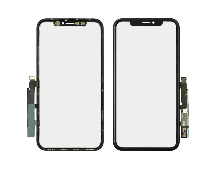 Сенсор Apple iPhone XR, с OCA, с рамкой, с сеткой динамика, черный оригинал