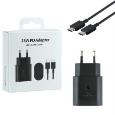 Сетевое зарядное устройство Samsung 25W с кабелем Type-C to Type-C (No Logo) Черный