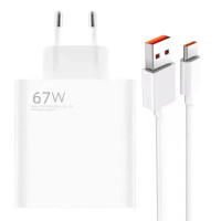 Сетевое зарядное устройство Xiaomi 67W + кабель Type-C (No Logo) White 