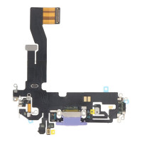 Шлейф для iPhone 12 /12 Pro, конектора навушників, конектора зарядки, фіолетовий, оригінал