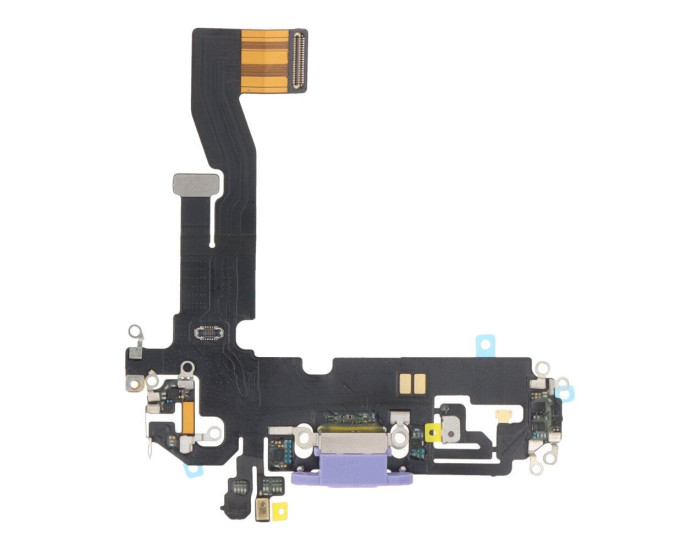 Шлейф для iPhone 12 /12 Pro, коннектора наушников, коннектора зарядки, фиолетовый, оригинал
