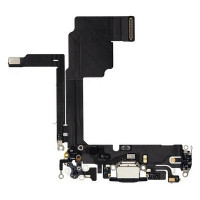 Шлейф для iPhone 15 Pro конектора зарядки, з мікрофонами, чорний Black Titanium, оригінал знятий