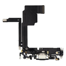 Шлейф для iPhone 15 Pro коннектора зарядки, с микрофонами, черный Black Titanium, оригинал снятый