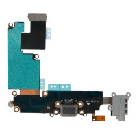 Шлейф для iPhone 6 Plus, коннектора наушников, коннектора зарядки, с микрофоном, оригинал, черный