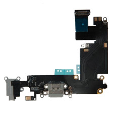 Шлейф для iPhone 6 Plus, коннектора наушников, коннектора зарядки, с микрофоном, оригинал, черный