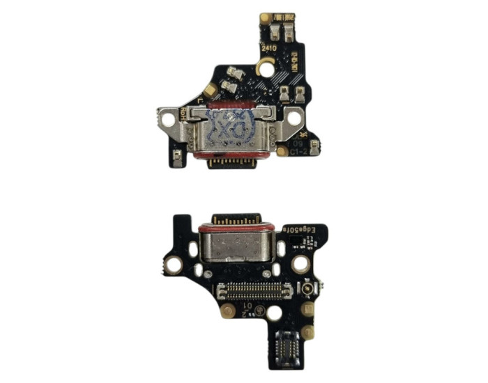 Шлейф для Motorola Edge 50 Fusion, конектора зарядки, мікрофона, з компонентами, High copy
