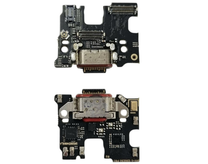 Шлейф для Motorola Edge 50 Pro, конектора зарядки, мікрофона, з компонентами, High copy