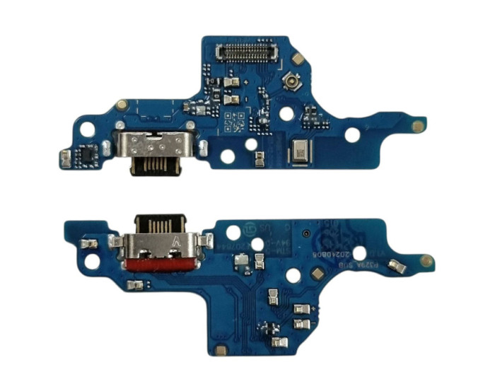 Шлейф для Motorola Moto G15 Power, конектора зарядки, мікрофона, з компонентами, High Copy