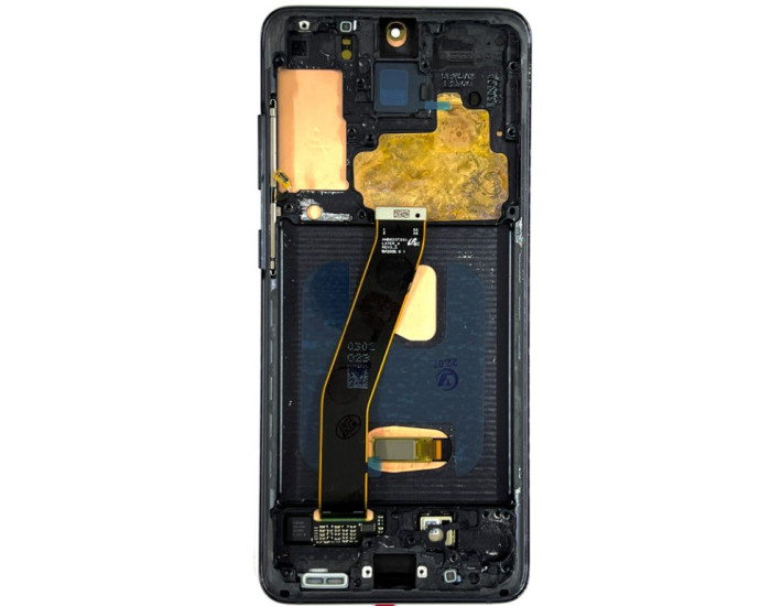 Дисплей с сенсорным экраном (модуль) Samsung G980 Galaxy S20, черный с рамкой, оригинал