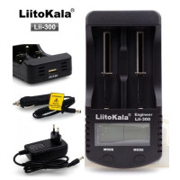 Мережеве зарядний пристрій LiitoKala Lii-300 (на 2 акб) + авто адаптер