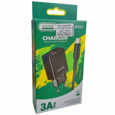 Сетевое зарядное устройство Jokade JB024 Liangzi (3A/2USB-A) с кабелем Type-C Черный